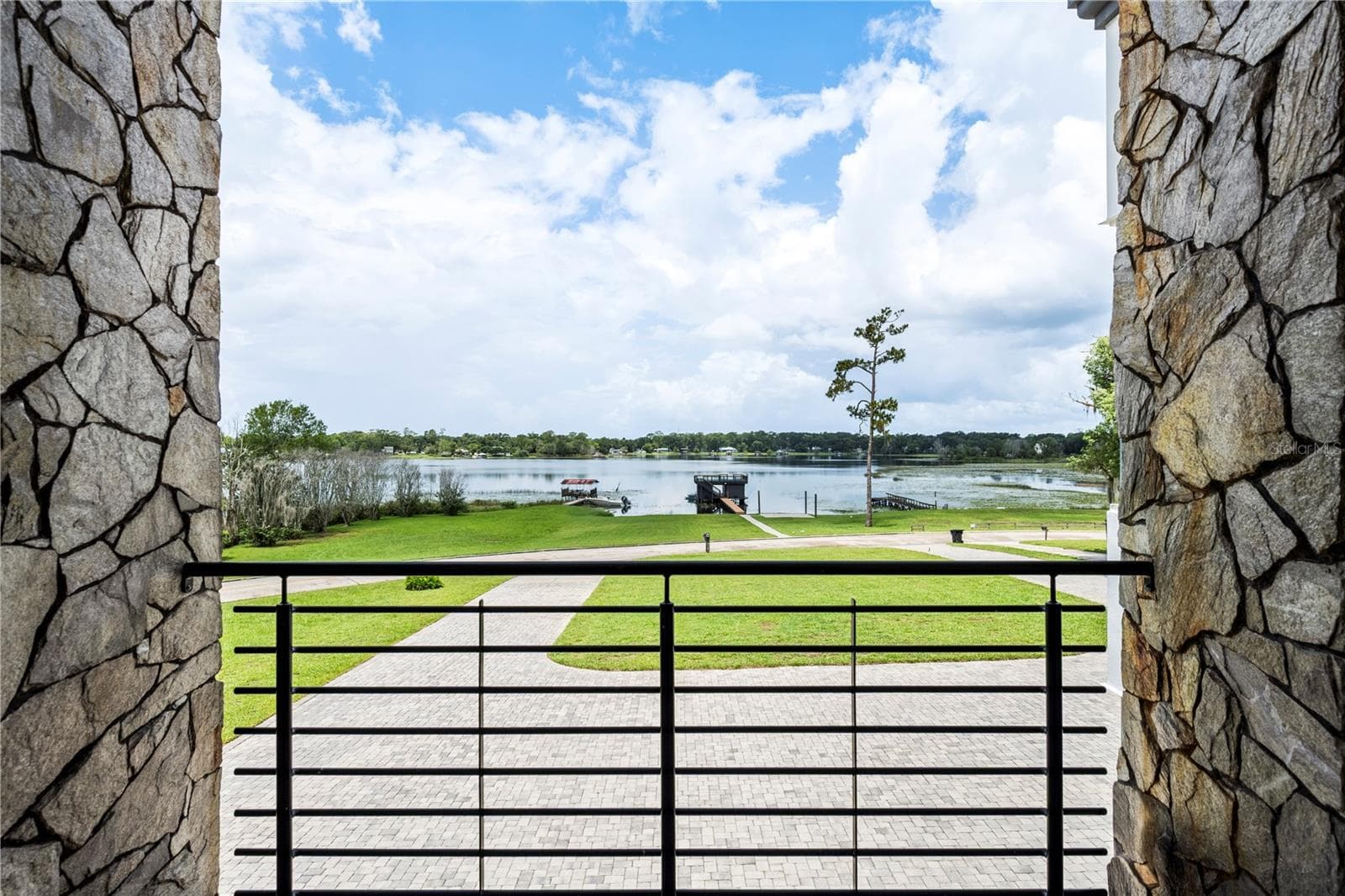 The view across Lake Winnemissett from an upper balcony