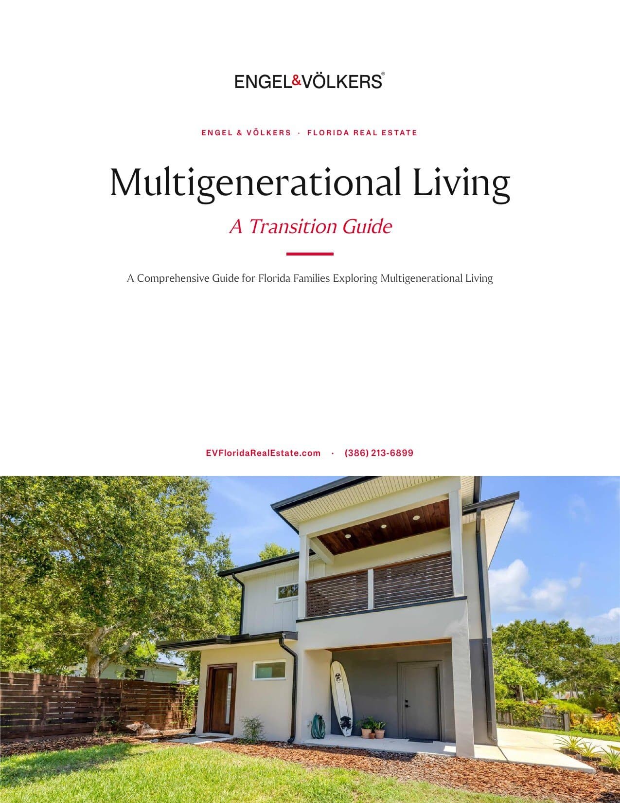 Cover of the Engel and Voelkers Florida guide, Multigenerational Living: A Transition Guide